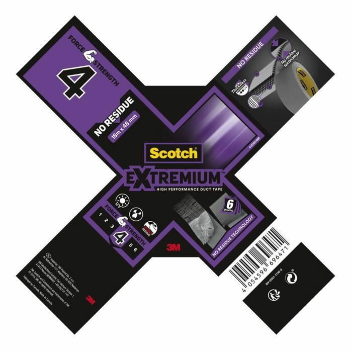 Scotch Ruban adhésif Gris 18 m x 48 mm sans résidus Scotch Ruban adhésif Gris 18 m x 48 mm sans résidus