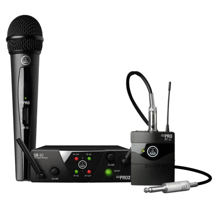 AKG Système Sans Fil UHF Instrumental Band US45A/C avec 1 Émetteur, 1 Microphone et Récepteur