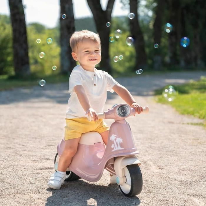 Smoby Porteur scooter Rose avec coffre à jouets Smoby Porteur scooter Rose avec coffre à jouets