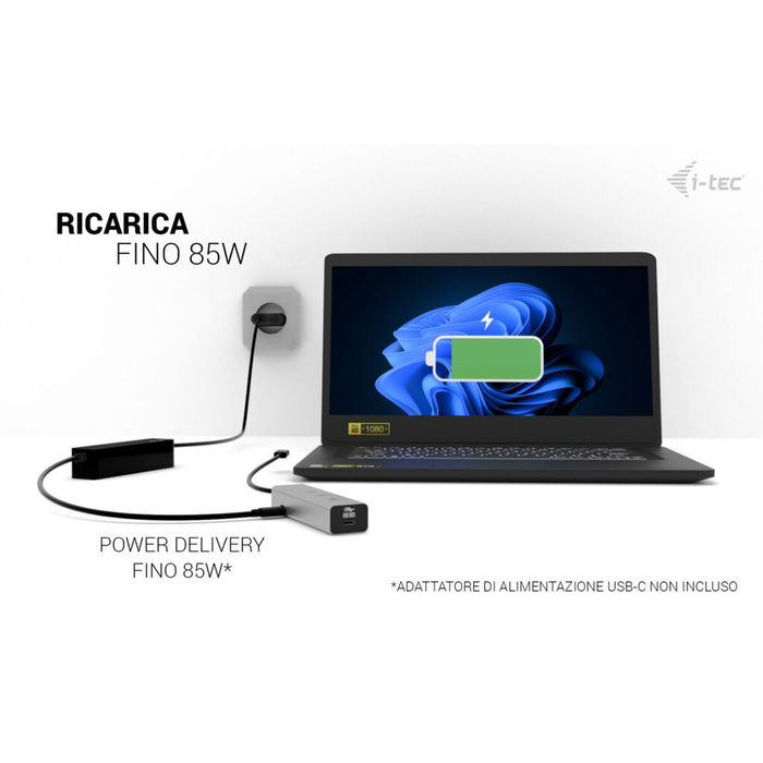 Hub USB i-Tec C31HUBMETAL8KPDPRO Argenté