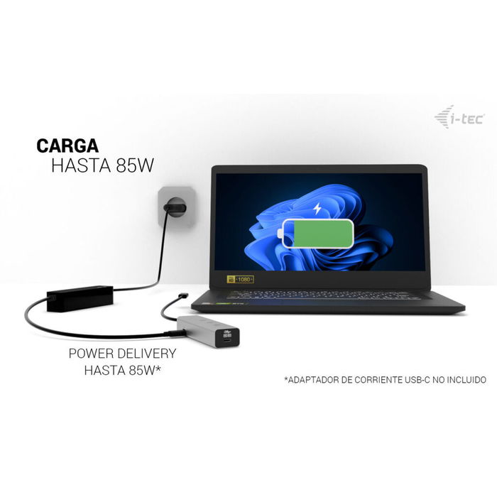 Hub USB i-Tec C31HUBMETAL8KPDPRO Argenté