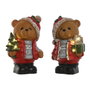 Home ESPRIT Décorations de Noël Ours Marron Rouge (2 Unités)