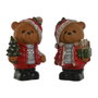 Home ESPRIT Décorations de Noël Ours Marron Rouge (2 Unités)