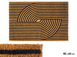 Giftdecor Felpudo Rétro 40x60 cm en Fibre de Coco et PVC Marron et Noir (Set de 10)