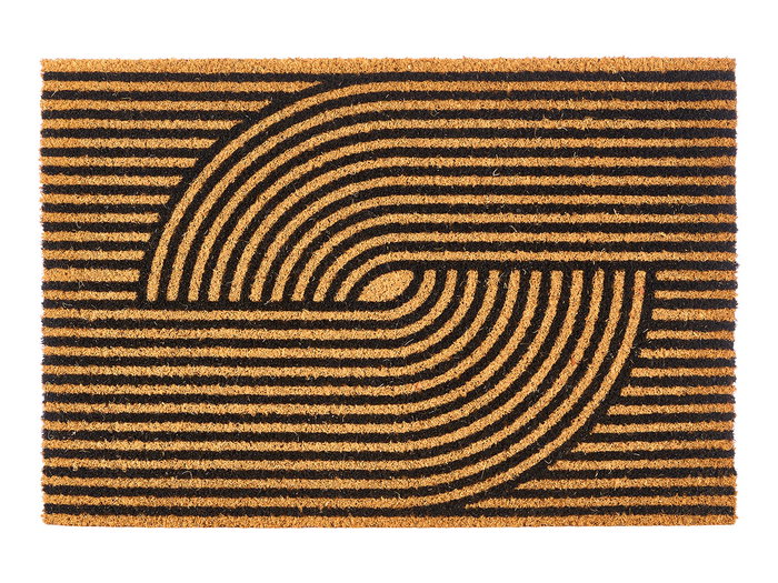 Giftdecor Felpudo Rétro 40x60 cm en Fibre de Coco et PVC Marron et Noir (Set de 10)