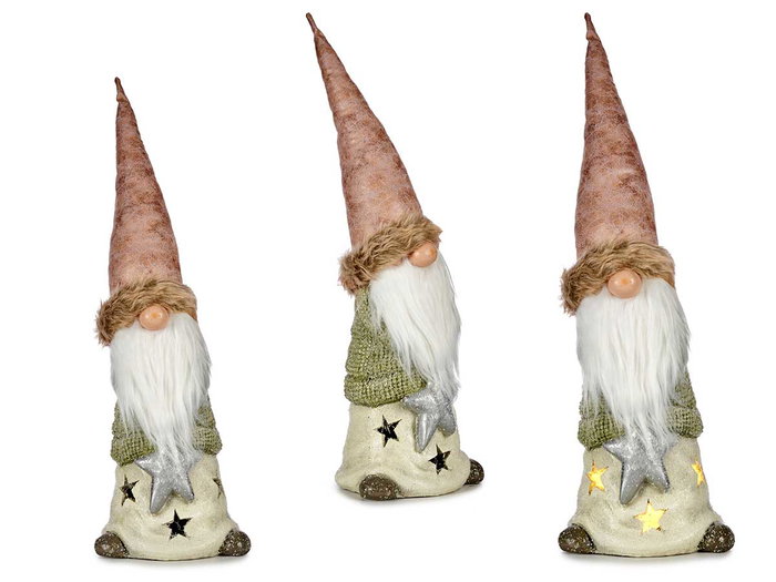 Krist+ Duende en résine avec étoile, chapeau en tissu rose et lumière gris 17x65x20 cm (Set de 4) Krist+ Duende en résine avec étoile, chapeau en tissu rose et lumière gris 17x65x20 cm (Set de 4)