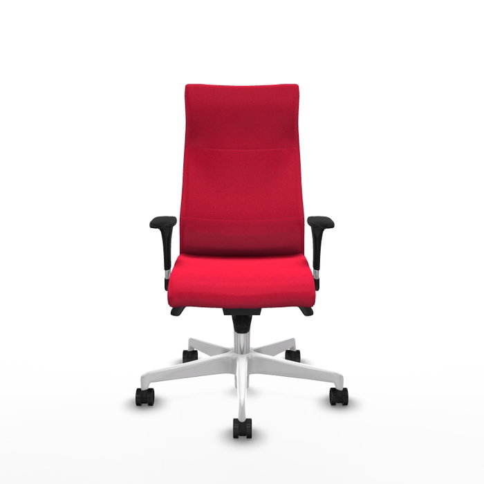 Piqueras Y Crespo Fauteuil Albacete Rouge avec mécanisme synchrone et base blanche