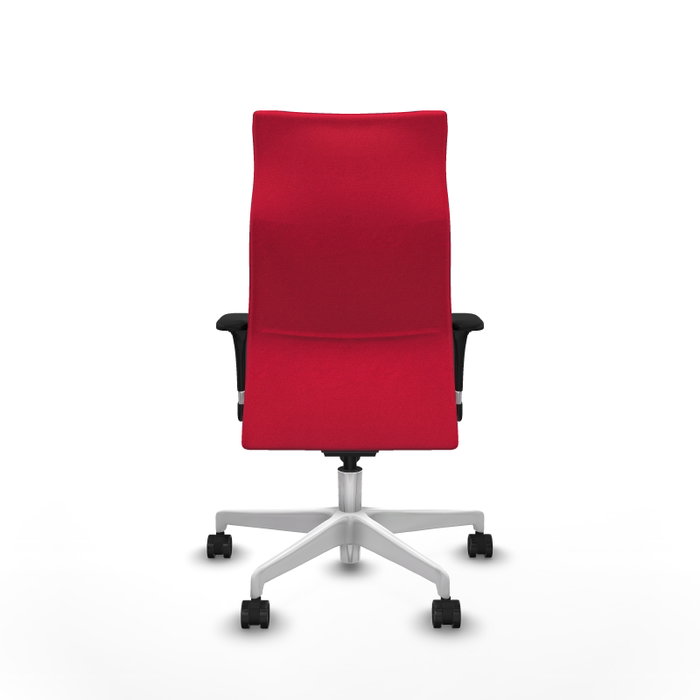 Piqueras Y Crespo Fauteuil Albacete Rouge avec mécanisme synchrone et base blanche