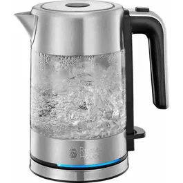 Russell Hobbs Bouilloire électrique en verre Compact Home 0.8 L 2200 W avec éclairage LED et ouverture automatique