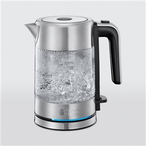 Russell Hobbs Compact Home Bouilloire en Verre 0,8 L Inox et Noir