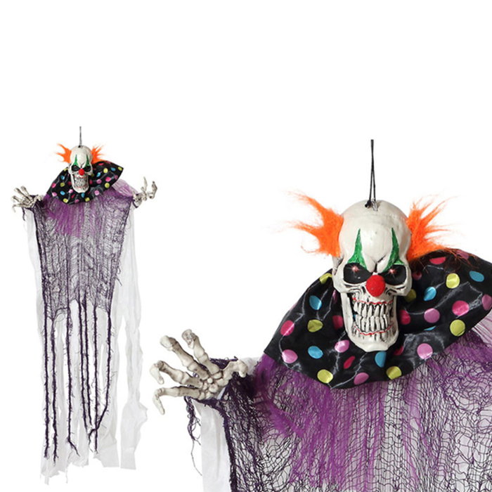BigBuy Carnival Clown Maléfique Halloween avec Cheveux Orange et Lumière 120cm BigBuy Carnival Clown Maléfique Halloween avec Cheveux Orange et Lumière 120cm