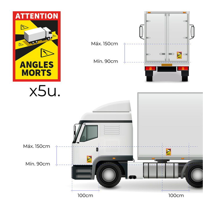 Adhésifs EDM 02188 Angles Morts 17 x 25 cm Camion 3 Unités Adhésifs EDM 02188 Angles Morts 17 x 25 cm Camion 3 Unités