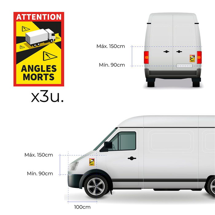 Adhésifs EDM 02188 Angles Morts 17 x 25 cm Camion 3 Unités Adhésifs EDM 02188 Angles Morts 17 x 25 cm Camion 3 Unités