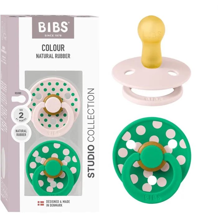 Bibs Sucette bébé Studio Colour Ronde T2 Petal Cactus - Pack de 2