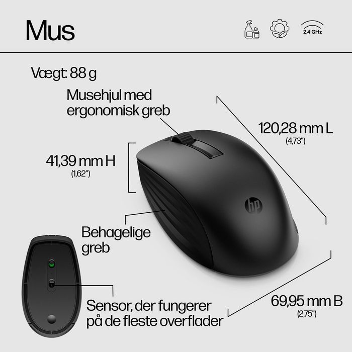HP Clavier et souris sans fil Ensemble HP 650 - Souris ergonomique, clavier AZERTY FR durable avec plastiques recyclés et résistant aux désinfectants HP Clavier et souris sans fil Ensemble HP 650 - Souris ergonomique, clavier AZERTY FR durable avec plastiques recyclés et résistant aux désinfectants
