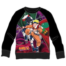 PIERROT - Sweat-shirt à capuche pour enfant Naruto vs Sasuke - 100% coton - Taille 6 ans