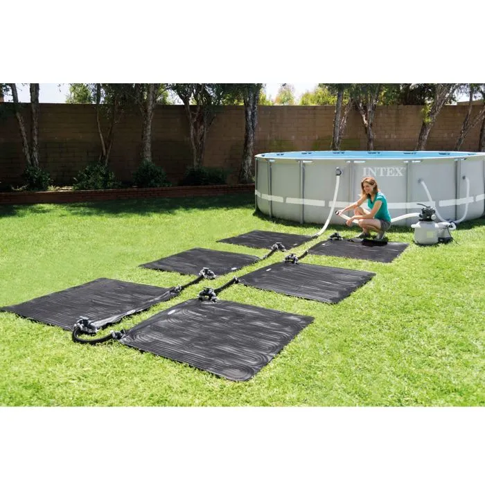 Intex Kit Chauffage Solaire Tapis PVC 1.2x1.2 m Noir 28685 91056 pour Piscine sans Électricité