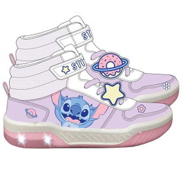 Cerdà T032 Chaussure sportive enfant avec éclairages LED, semelle PVC et motifs Stitch - Taille 32 - Lilas
