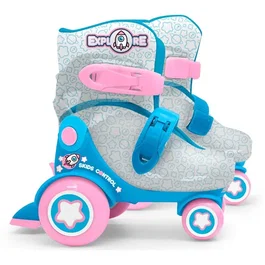 STAMP Skids Control Explore - Patins à roulettes ajustables 4 roues - Taille 23-26 - Rose - Roulements 608Z avec freins arrière