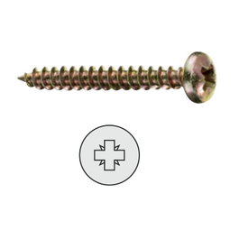 UCAFIX Vis à filetage bois tête ronde Pozidriv latonée 2-16