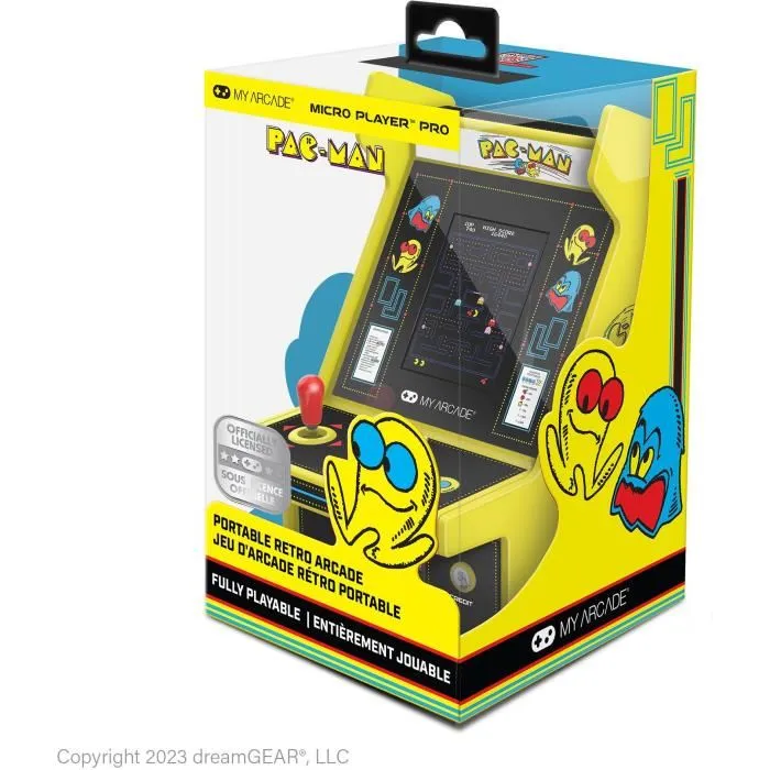 My Arcade Micro Player PRO Pac-Man - Console Rétrogaming Portable avec Écran 7cm Haute Résolution - Licencié Officiel