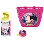 Disney - Set vélo Minnie - Corbeille, bidon 350ml et sonnette - Fixation universelle - Rose, blanc, jaune - Pour enfant à partir de 3 ans