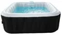Sunspa - Kit Spa gonflable carré 6 places avec filtration, 130 micro-jets, 4 appuis-têtes, couverture, époussette et tapis