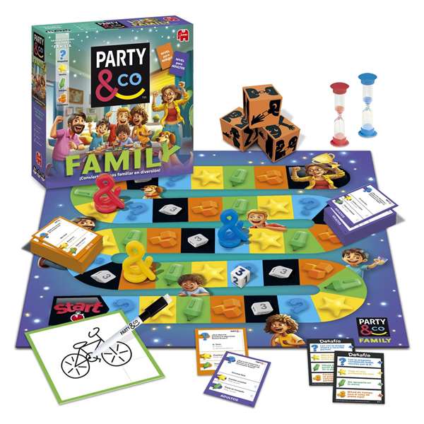 Diset - Juego Party & Co. Family - Jeu de plateau familial en espagnol - Pour adultes et enfants - 2 niveaux de difficulté - 3 joueurs
