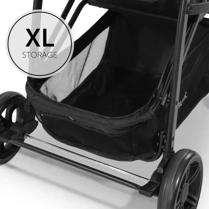 Hauck Rapid 4 Poussette compacte 4 roues, dossier inclinable, panier XL, pliage une main, pour enfant jusqu'à 25 kg - Gris