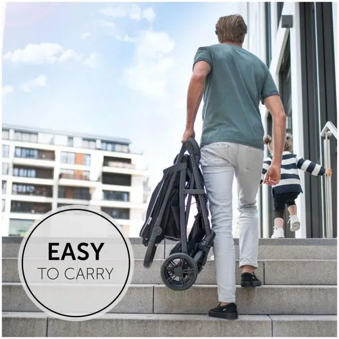 Hauck Rapid 4 Poussette compacte 4 roues, dossier inclinable, panier XL, pliage une main, pour enfant jusqu'à 25 kg - Gris