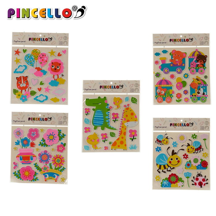 Pincello Lot de 6 stickers muraux variés 38x32 cm (Set de 24)