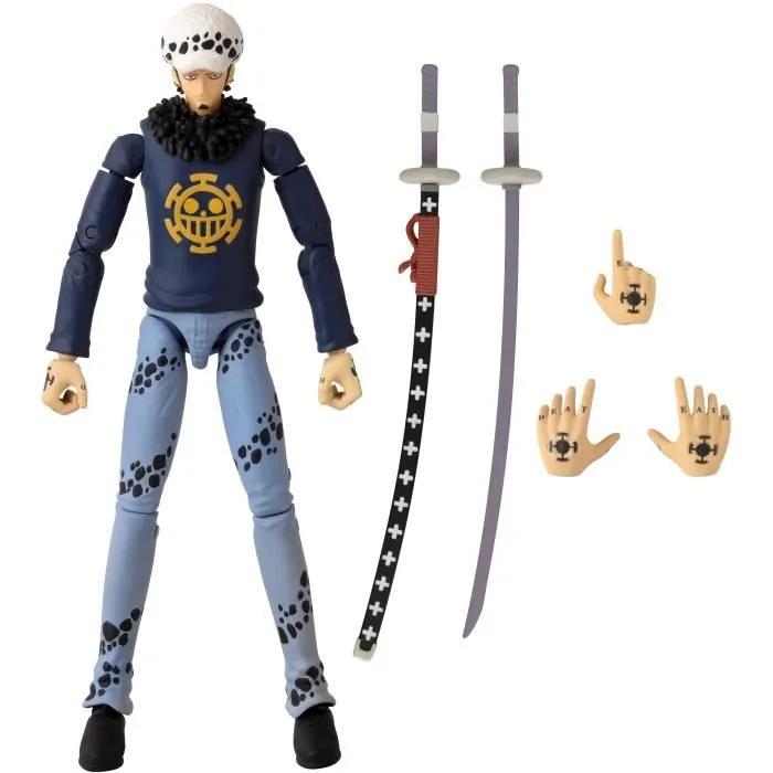 Bandai Figurine Anime Heroes One Piece - Trafalgar Law 17 cm avec 16 Points d'Articulation