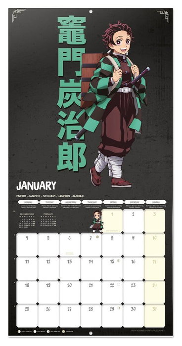 Grupo Erik Calendrier mural Demon Slayer 2027 30 x 30 cm Grupo Erik Calendrier mural Demon Slayer 2027 30 x 30 cm