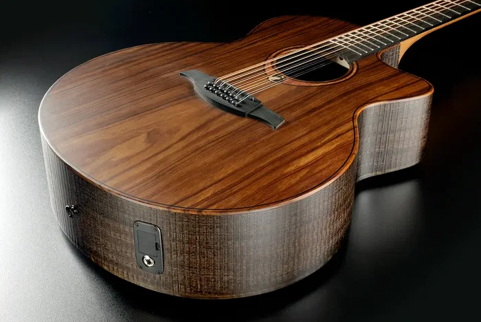 LAG Guitare Électroacoustique Jumbo 12 Cordes Sauvage – Table Brankowood, Eucalyptus, Électronique Stage