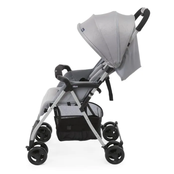 Chicco Ohlala 3 Poussette compacte ultra-légère - Dès la naissance jusqu'à 15 kg - Dossier inclinable - Arceau de sécurité - Gray Mist