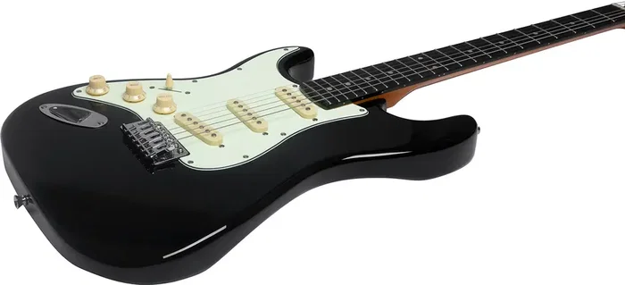 EKO Guitare Électrique Starter ST300 Type Strat Noire Pour Gauchers