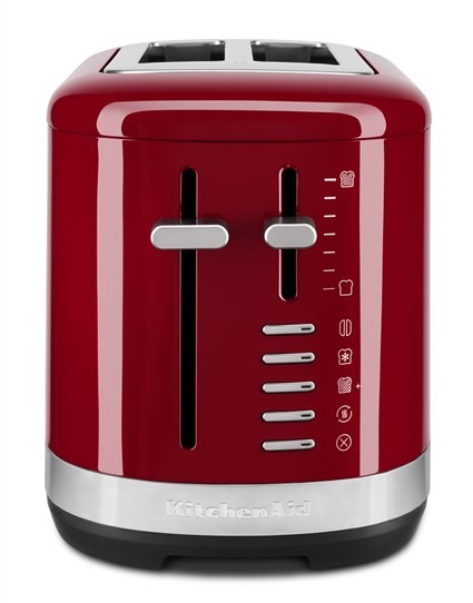 Kitchenaid 5KMT2109 EER Tostadora - Tostadora para 2 Rebanadas con Ranuras Extraanchas, 7 Niveles de Toste, Color Rojo
