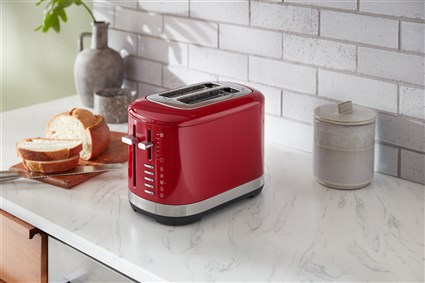 Kitchenaid 5KMT2109 EER Tostadora - Tostadora para 2 Rebanadas con Ranuras Extraanchas, 7 Niveles de Toste, Color Rojo