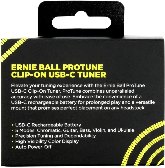 Ernieball ProTune USB-C Afinateur Chromatique à Pince P09627