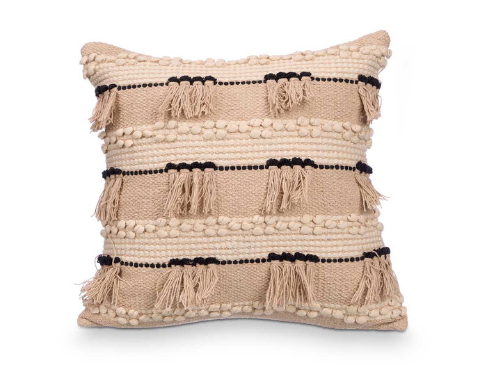 Giftdecor Coussin à Paillettes Beige 45x45 cm en Coton et Polyester (Set de 6)