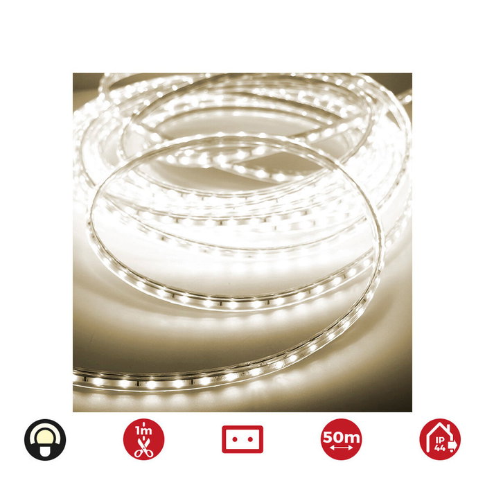 Bandes LED EDM 72701 4,2 W x 1 m 50 m Lumière chaude 3200 K 350 lm Bandes LED EDM 72701 4,2 W x 1 m 50 m Lumière chaude 3200 K 350 lm
