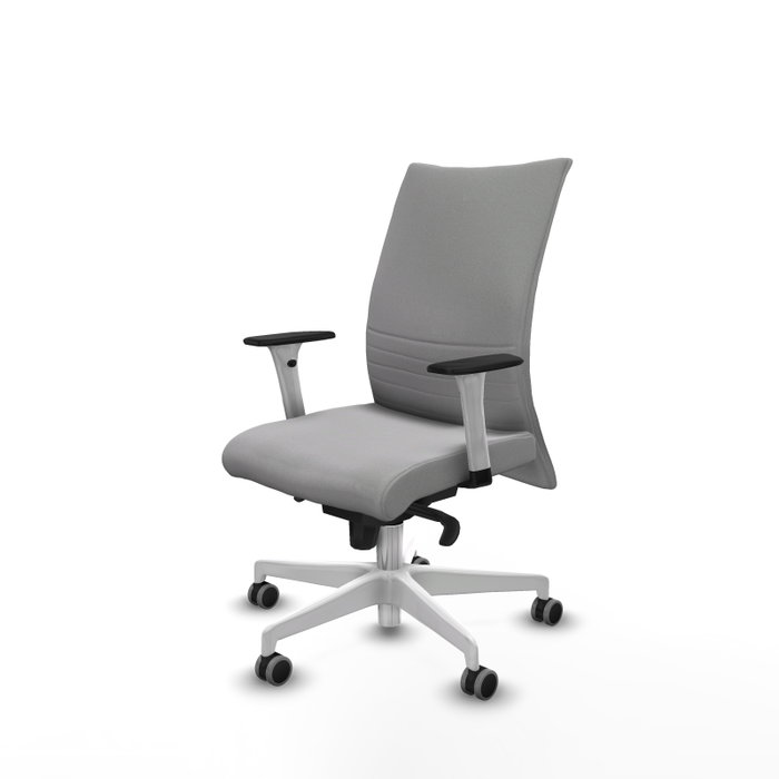 Piqueras Y Crespo Chaise Albacete Confidente Gris Clair avec Mécanisme Synchrone et Base Blanche