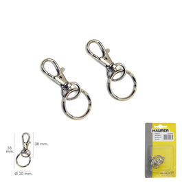 MAURER Mosqueton Muelle Con Anilla 45 mm, lot de 2 pièces