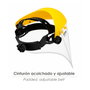 WOLFPACK LINEA PROFESIONAL Protège-visage en Polycarbonate Transparent avec Harnais, Jaune