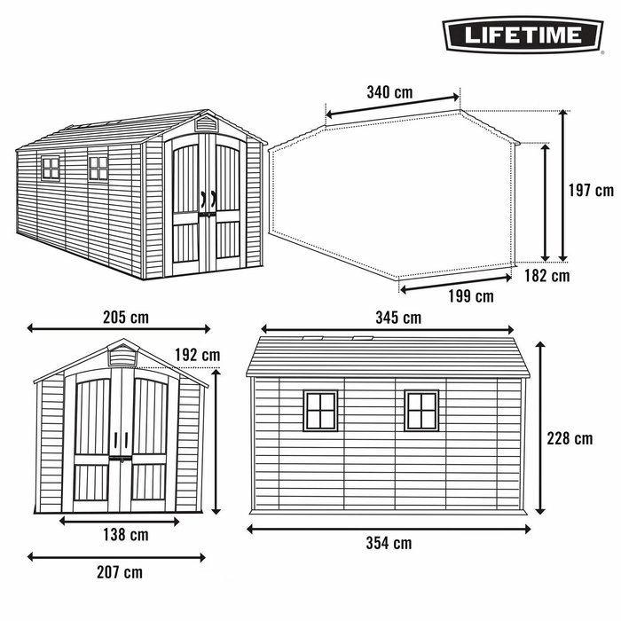 Lifetime Cabane Gris 207 x 228 x 354 cm