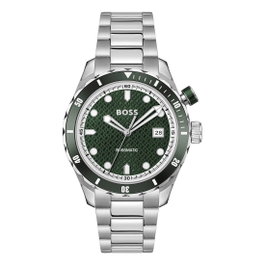 Boss 1514178 - Montre Homme Cinétique Acier Gris et Cadran Vert