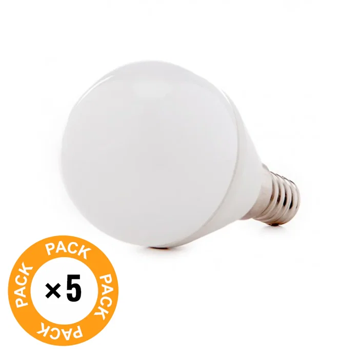 Pack de 5 ampoules LED E14 7W 500Lm 6000K Blanco Frío