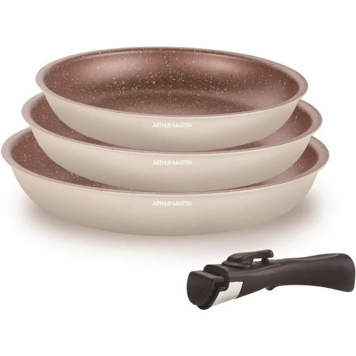 Arthur Martin Set de 3 poêles avec poignée amovible (20-24-28 cm) Arthur Martin Set de 3 poêles avec poignée amovible (20-24-28 cm)