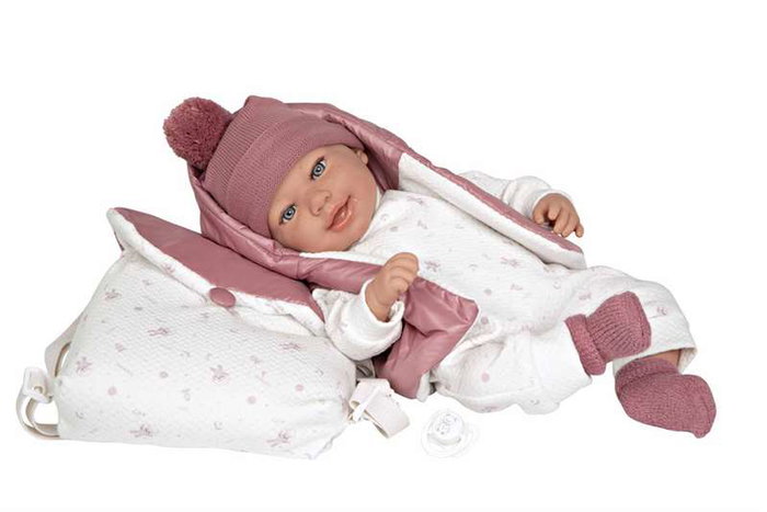 Muñecas Arias EL04684 Barbie Poupée Elegance 45 cm Rose avec Sac à Dos - Poupée de Poids