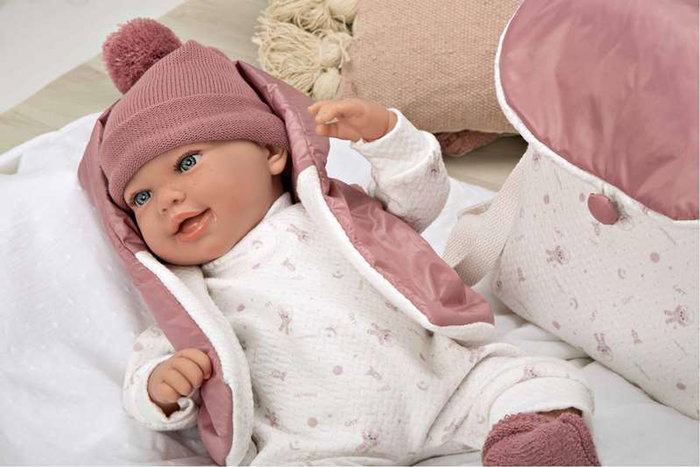 Muñecas Arias EL04684 Barbie Poupée Elegance 45 cm Rose avec Sac à Dos - Poupée de Poids
